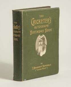 &lsquo;The Cricketer&rsquo;s Autograph Birthday Book&rsquo;. T. Broadbent Trowsdale (Cover-Point). London 1906. Decorative green cloth covers with portrait of W.G. Grace to front, gilt titles and top page edges. Comprises approx. forty signatures in ink of Test cricketers 
