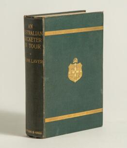 &lsquo;An Australian Cricketer on Tour&rsquo;. Frank Laver. London 1905. Original publishers green cloth with bright gilts to front cover and spine. Light foxing to early pages and page edges, otherwise in good/ very good condition.