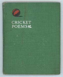 &lsquo;Cricket Poems&rsquo;. George Francis Wilson. London 1905. Original decorative green cloth covers. Presentation copy to &lsquo;W. Jorden&rsquo; with handwritten and signed dedication from the author, dated 16th May 1917. Handmade paper with untrimmed edges. Minor soiling a