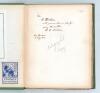 &lsquo;Cricket Poems&rsquo;. George Francis Wilson. London 1905. Original decorative green cloth covers. Presentation copy to &lsquo;W. Jorden&rsquo; with handwritten and signed dedication from the author, dated 16th May 1917. Handmade paper with untrimmed edges. Minor soiling a - 2