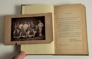 &lsquo;Cricket. Shaw and Shrewsbury&rsquo;s Team in Australia 1884-1885. The Voyage out. Description of Matches, Description of the Players, The Voyage Home, Batting and bowling averages&rsquo;. Alfred Shaw and Arthur Shrewsbury. Nottingham 1885. 181pp plus adverts. Reboun