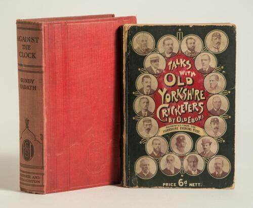 A.W. Pullin &lsquo;Old Ebor&rsquo;. Two titles relating to Pullin. &lsquo;Against the Clock. A Public School Story&rsquo;, Gunby Hadath, London 1924. Original red cloth boards. Presentation copy to Pullin with handwritten dedication in ink to front endpaper &lsquo;To A.W. Pullin&rsquo; and 
