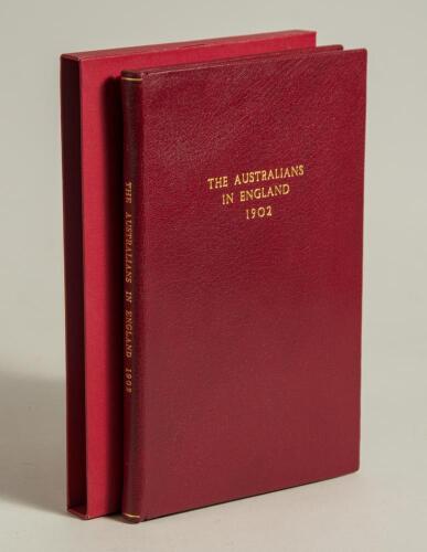 &lsquo;The Australians in England 1902&rsquo;. J.W. McKenzie. Ewell 1993. Comprising facsimile reprints of &lsquo;The Eleventh Australian Tour 1902. Particulars of the Team&rsquo; and &lsquo;The Kangaroo in England. A Review of the Tour of the Eleventh Australian XI 1902&rsquo;. The two tit