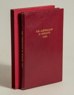 &lsquo;The Australians in England 1902&rsquo;. J.W. McKenzie. Ewell 1993. Comprising facsimile reprints of &lsquo;The Eleventh Australian Tour 1902. Particulars of the Team&rsquo; and &lsquo;The Kangaroo in England. A Review of the Tour of the Eleventh Australian XI 1902&rsquo;. The two tit