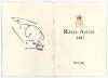 Horse racing. Royal Ascot 1987. Official programme/ race card booklet for the &lsquo;First Day&rsquo;, 16th June 1987. Signed to pages in bold black ink by eleven jockeys including Ray Cochrane, Pat Eddery, Gary Bardwell, John Reid, Cash Amussen, Walter Swinburn, Pau
