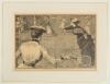 Tennis and golf. Ellen Hattie Clapsaddle c.1890s. Two large attractive modern colour prints of artworks by Clapsaddle. One is a lady playing a tennis shot with a couple looking on from the other side of the net. The other depicts a golfing scene of a lady - 2