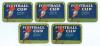 Football Cup. Special Quality&rsquo;. Five identical bottle labels featuring a footballer in red shirt and white shorts running with a ball, titles to above and side. The labels were produced for McDaids, of Co. Donegal, non-alcoholic soda drink which they have