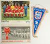 England World Cup &lsquo;66. Fourteen individual signatures of members of the England team, coaches and commentator. Five are signed to &lsquo;England Winners&rsquo; autograph cards, Geoff Hurst, Nobby Stiles, Ray Wilson, Roger Hunt, and Martin Peters. Others signed to cut - 2