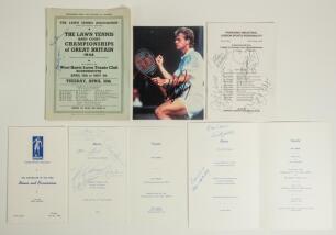 Football and Sporting awards programmes and menus. Football Writers&rsquo; Association &lsquo;Footballer of the Year&rsquo;, three official menus for dinners held at the Cafe Royal on 8th May 1980 (unsigned), 7th May 1981 signed by seven including Paul Mariner, Cyril Gates