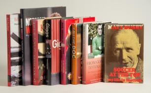 Manchester United. Selection of eight autobiographies/biographies, all signed by their author to the title page or front end page. Titles are &lsquo;Soccer at the Top. My Life in Football&rsquo;. Matt Busby. 1973, &lsquo;From Goal Line to Touch Line. My career with Manches