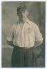 Thomas Cooper. Port Vale, Derby County & Liverpool 1924-1940. Mono real photograph postcard of Cooper in England shirt and cap. Postcard by W. Winter, Derby. Name handwritten in capitals to front corner of the postcard. Good condition