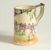 Football tankard. Royal Doulton &lsquo;English Old Football Scenes&rsquo; series tankard with football scenes to side. Stamp to base. 5.5&rdquo; tall. Good condition