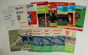 England International programmes 1949-1997. A good selection of thirty five official programmes, the majority full internationals including World Cup qualifiers, European Championship, friendlies, and others. Earlier home matches played at Wembley include