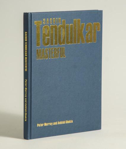 Sachin Tendulkar. &lsquo;Masterful&rsquo;. Peter Murray & Ashish Shukla. Adelaide 2002. Signed in ink to front endpaper by Tendulkar, but sadly upside down to the book. Sold with booklet &lsquo;Sachin. Tribute to a Legend. Published by &lsquo;The Hindu&rsquo; 2012. 132pp. VG