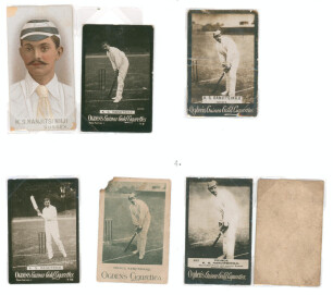Kumar Shri Ranjitsinhji. Cambridge University, Sussex, London County & England, 1893-1920. A selection of twenty one early cigarette and trade cards, each featuring Ranji, all loose mounted to three large pages
