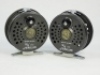 A pair of Orvis Battenkill Disc 5/6 trout fly reels, each with counter-balanced composition handle, chrome foot, spring drum latch and rear tension regulator button, very light use only and in original zip cases (2) - 2