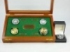 A J.W, Young Millennial Collection set of four miniature reels, ltd. ed. 50/200 and comprising four various models; Microdex, Microfly, Micropin and Microplate reels mounted in teak and glazed display case with brass name plates and an individual Young's - 2
