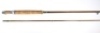 A good Sharpe's "Eighty Five" 2 piece cane trout fly rod, 8'5", #5/6, green/crimson tipped silk wraps, alloy screw grip reel fitting, staggered ferule, suction joint, little used condition, in bag