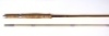 A Hardy "Koh-i-Noor" 2 piece cane trout fly rod, '9", crimson silk whippings, sliding alloy reel fitting, suction joint, 1959, re-varnished, in bag