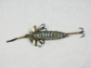 A very rare Allcock cut glass 2 ½" bait, the double sided facet cut glass body claw mounted on a nickel silver fish shaped panel with twin head spinning vanes, one rear and two gimp mounted head flying treble hooks, box head swivel, small hairline crack