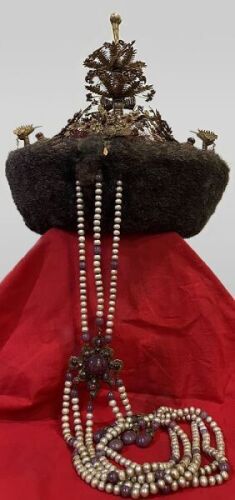 A Highly Important Imperial Pearl Inlaid Kingfisher Feather Decorated Court Hat, Chaoguan
