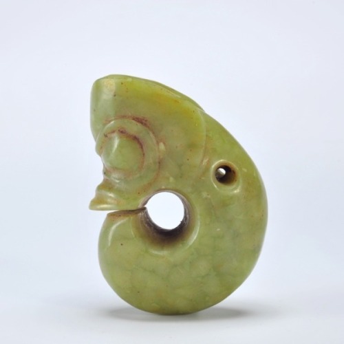 A Carved Celadon Jade Pig-Dragon