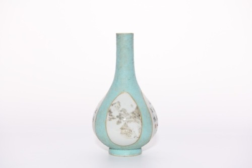 A Grisaille Glazed and Gilt Vase Qianlong Period