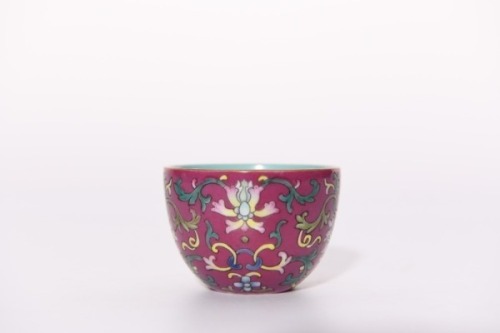 A Famille Rose and Gilt Cup Jiaqing Period