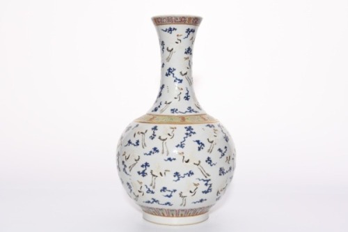 A Famille Rose and Gilt Decorative Vase Guangxu Period