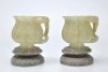 Pair Carved White Jade Cups Mughal Style