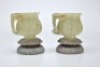 Pair Carved White Jade Cups Mughal Style - 5