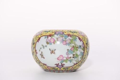 A Famille Rose Petunia Washer Qianlong Period