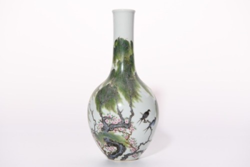 A Famille Rose Floral and Bird Vase Yongzheng Period
