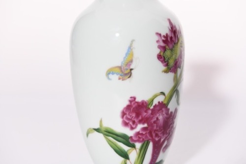 A Falangcai Butterfly and Flower Vase Yongzheng Period