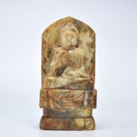 A Carved Jade Standing Shakyamuni