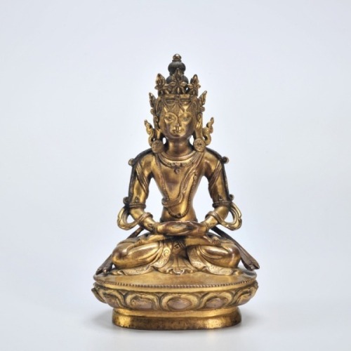 A Gilt-bronze Seated Bodhisattva