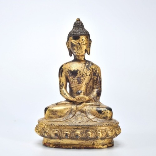 A Gilt Bronze Seated Medicine Buddha