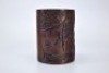 A Carved Bamboo Figural among Landscape Brushpot - 5