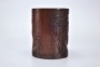 A Carved Bamboo Figural among Landscape Brushpot - 6