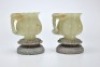 Pair Carved White Jade Cups Mughal Style - 12