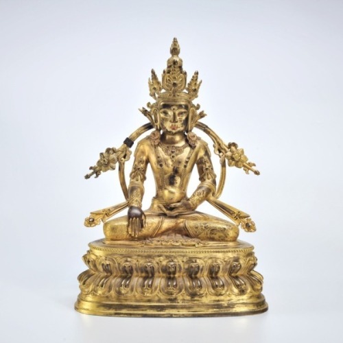A Gilt-bronze Medicine Buddha