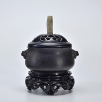 A Bronze Censer with Wooden Stand