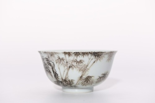 A Falangcai Bamboo Bowl Yongzheng Period