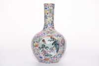 A Famille Rose and Gilt Medallion Vase Qianlong Period