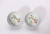 Pair Famille Rose Floral Scrolls Cups Qianlong Period - 5