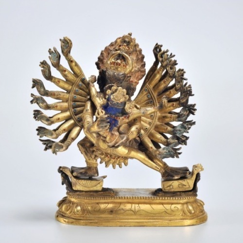 A Gilt-bronze Standing Mahakala