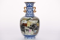 An Underglaze Blue and Famille Rose Vase Qianlong Peirod