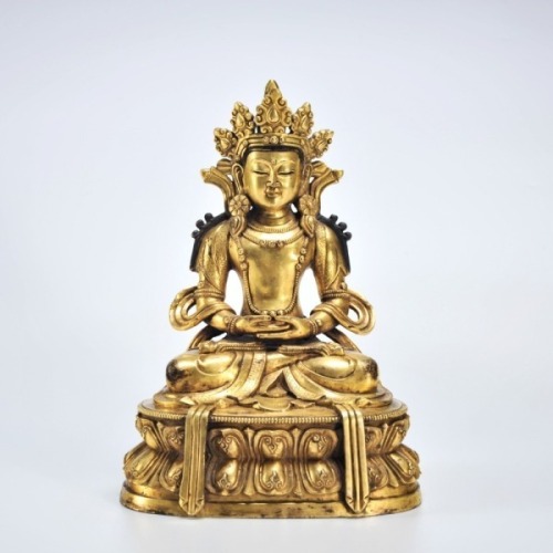 A Gilt-bronze Seated Bodhisattva