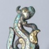 A Silver Gold and Turquoise Inlaid Dragon Belt-hook - 3