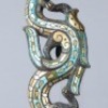 A Silver Gold and Turquoise Inlaid Dragon Belt-hook - 4